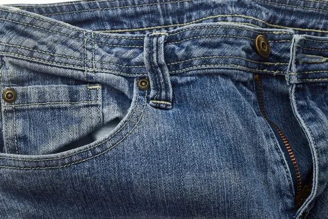 Close-up of a denim pocket