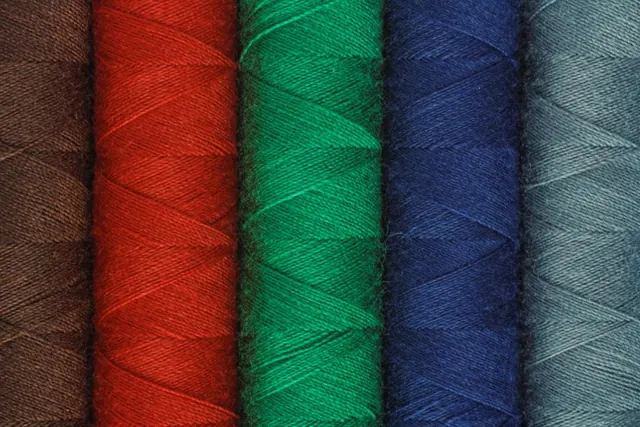 Spools of colored sewing thread